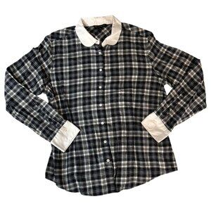 Brooks Brothers Tartan Button Up Shirt Girl's 16 Preppy Dark Academia Schoolcore